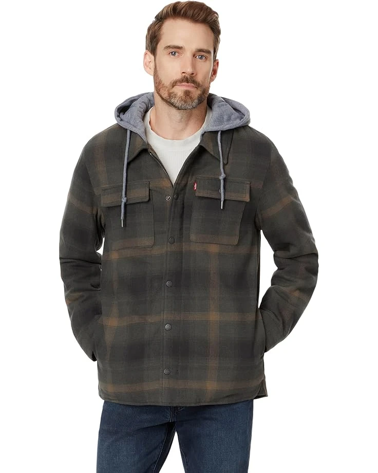 Levi's® Washed Cotton Shirt Jacket with A Jersey Hood and Sherpa Lining | Coats & Outerwear 8 Levi's® Washed Cotton Shirt Jacket with A Jersey Hood and Sherpa Lining | Coats & Outerwear - Image 6
