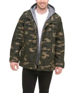 Levi's® Levi's Washed Cotton Hooded Military Jacket | Coats & Outerwear