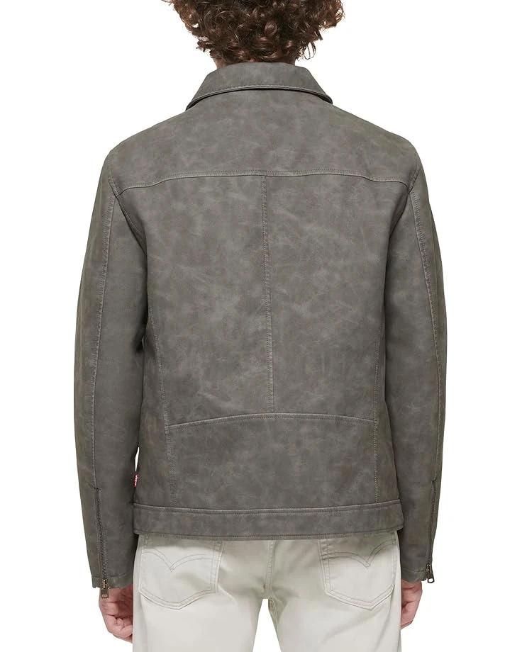 Levi's® Faux Leather Jacket w/ Laydown Collar | Coats & Outerwear 4 Levi's® Faux Leather Jacket w/ Laydown Collar | Coats & Outerwear - Image 2