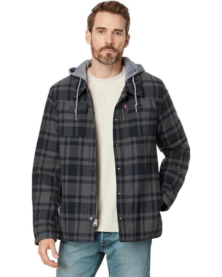 Levi's® Washed Cotton Shirt Jacket with A Jersey Hood and Sherpa Lining | Coats & Outerwear 9 Levi's® Washed Cotton Shirt Jacket with A Jersey Hood and Sherpa Lining | Coats & Outerwear - Image 7