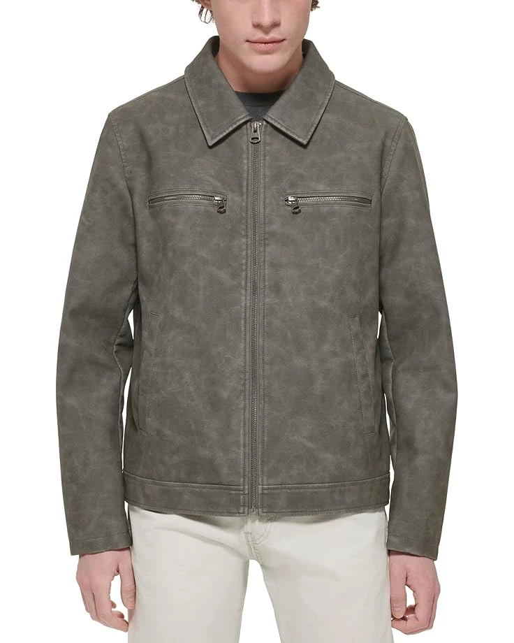 Levi's® Faux Leather Jacket w/ Laydown Collar | Coats & Outerwear 3 Levi's® Faux Leather Jacket w/ Laydown Collar | Coats & Outerwear